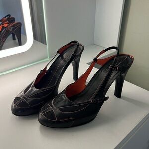 Nike Black and Orange Women's Heels